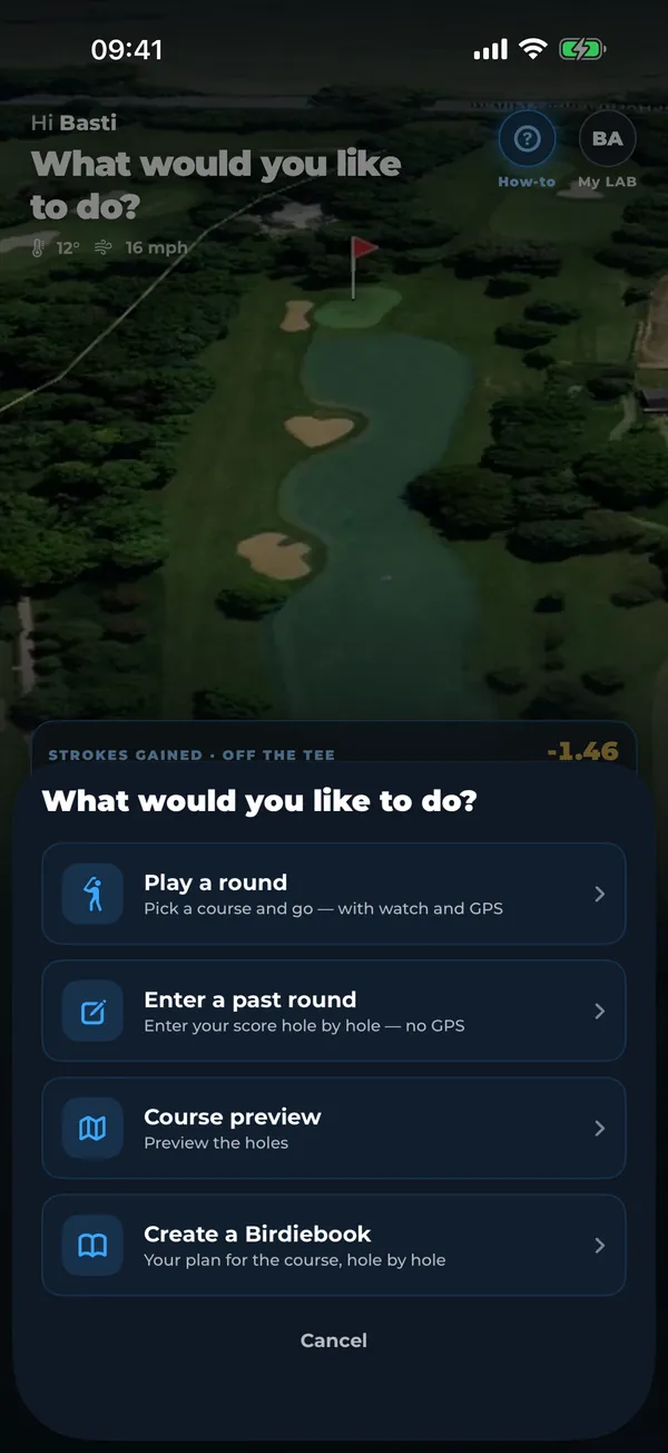 Choix du parcours avec les parcours à proximité